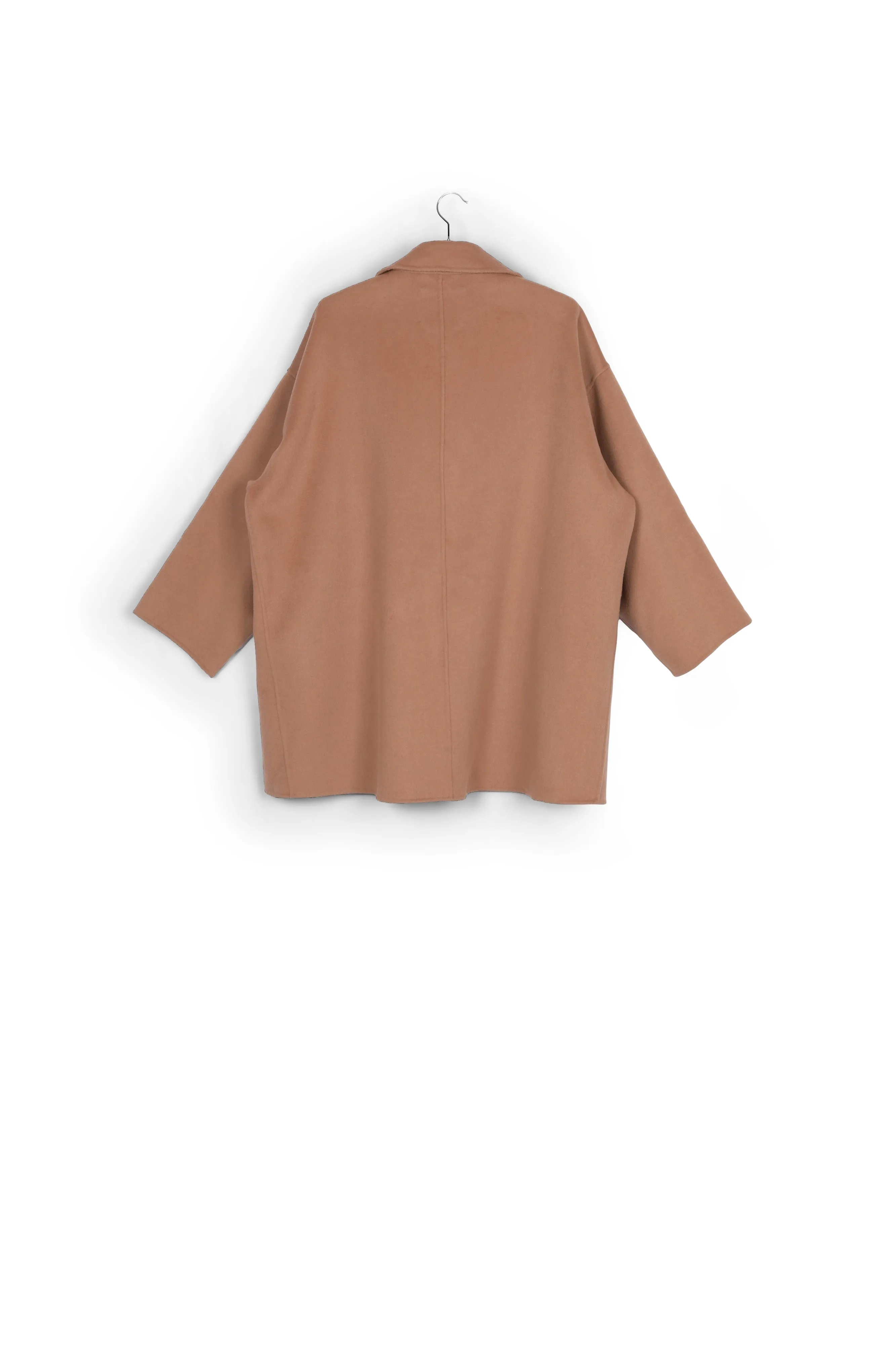 Camel double-breasted wool coat