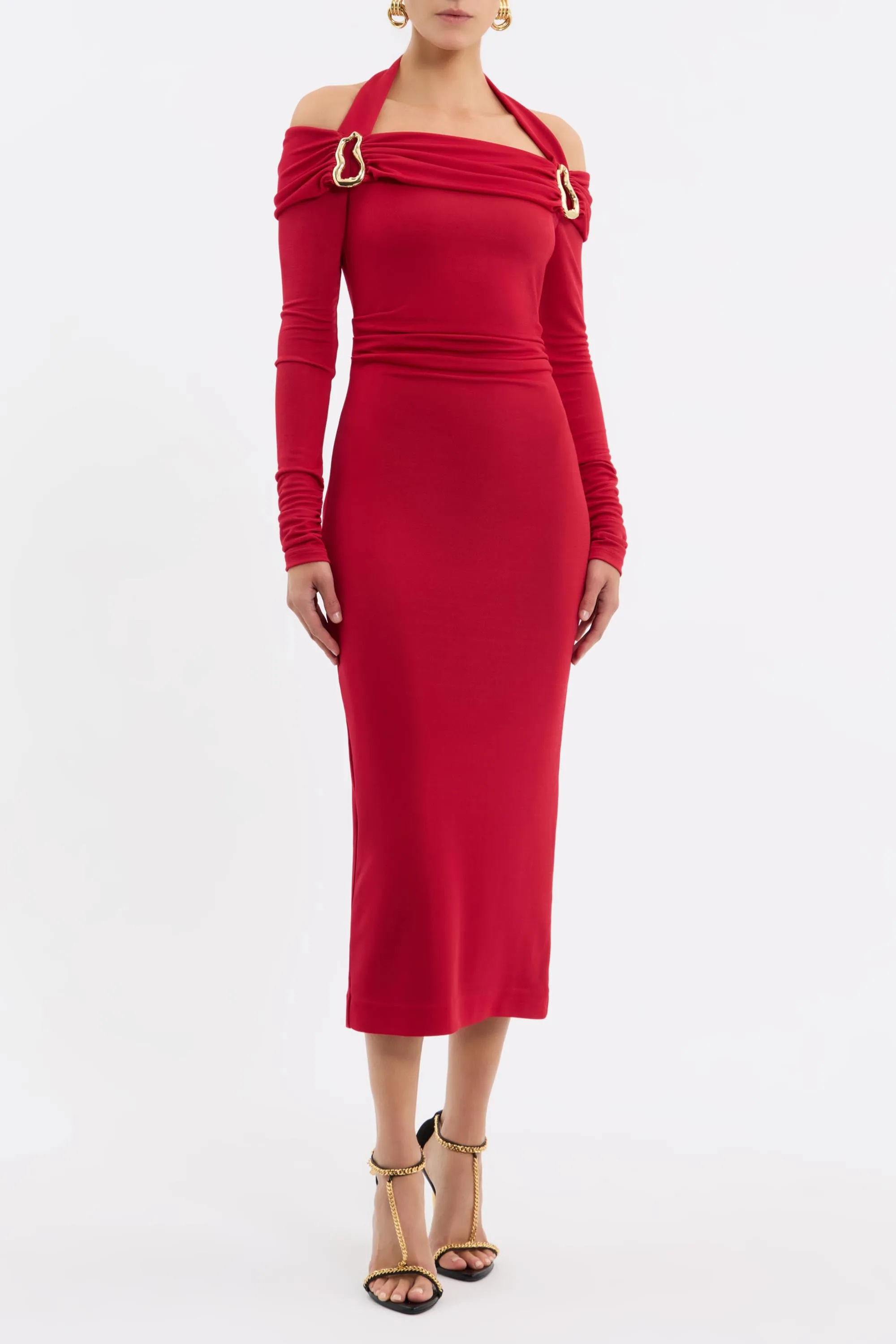 Carmine Off The Shoulder Midi Dress
