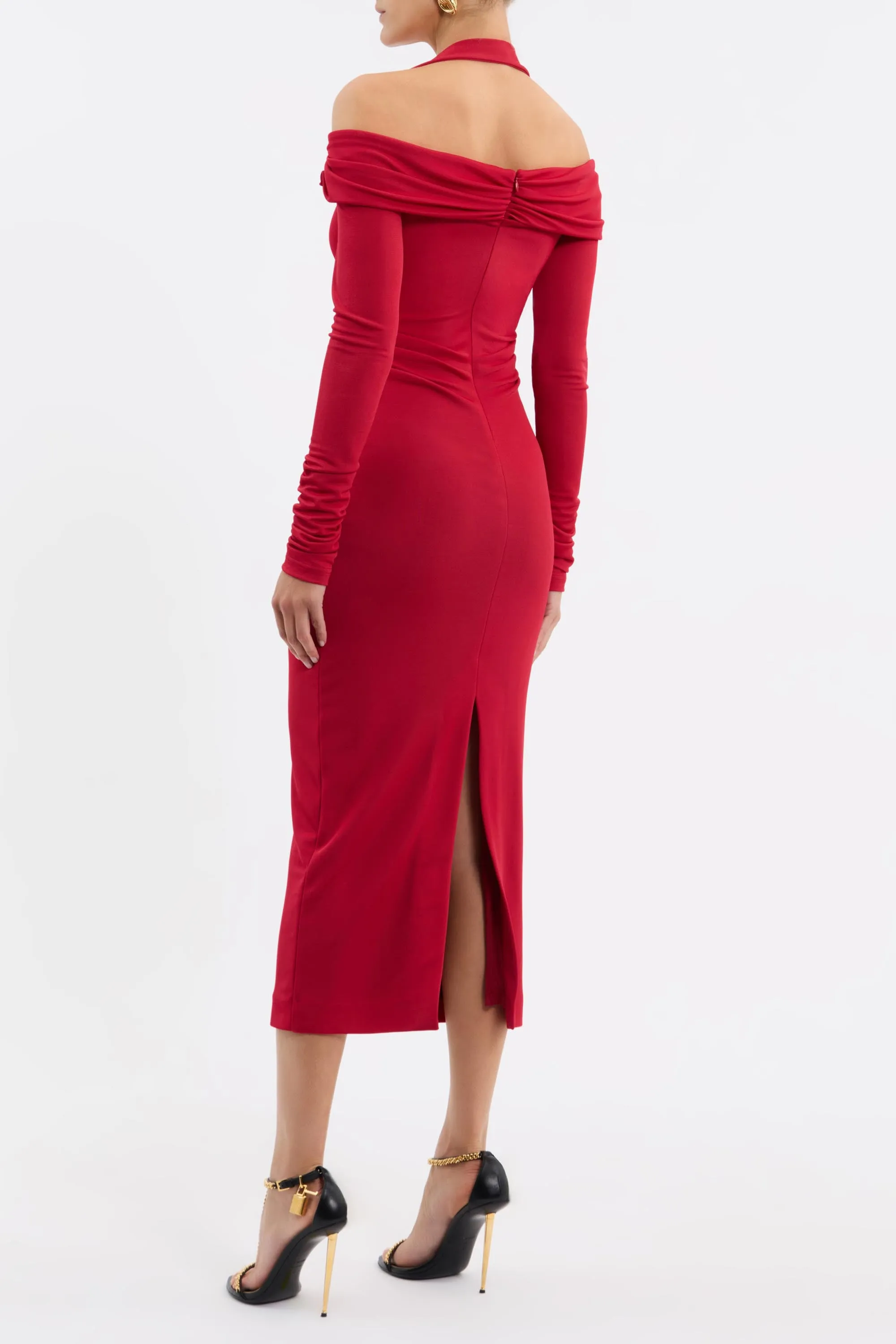 Carmine Off The Shoulder Midi Dress