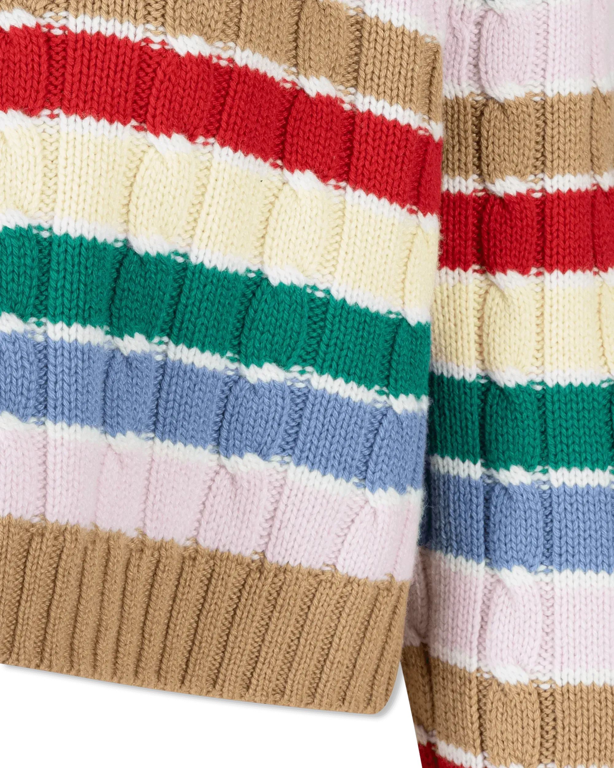 Cashmere Striped F5 Crop Top Sweater
