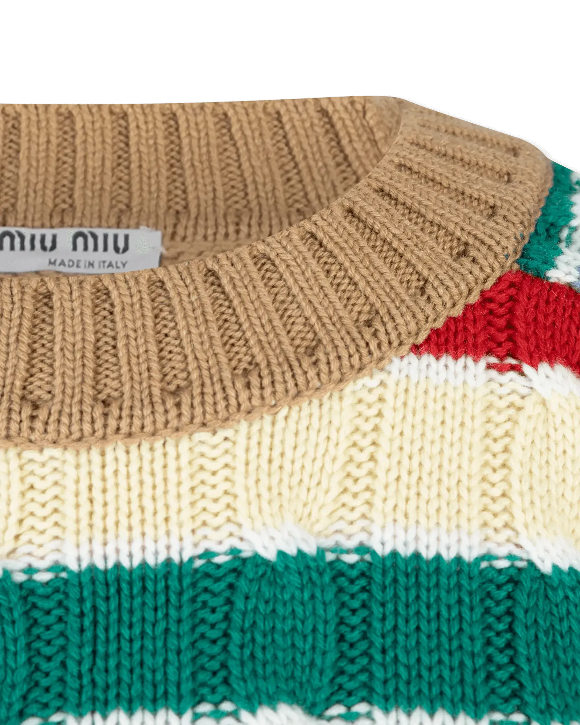 Cashmere Striped F5 Crop Top Sweater