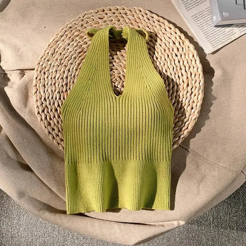 Celine Knitted Halter Neck Top