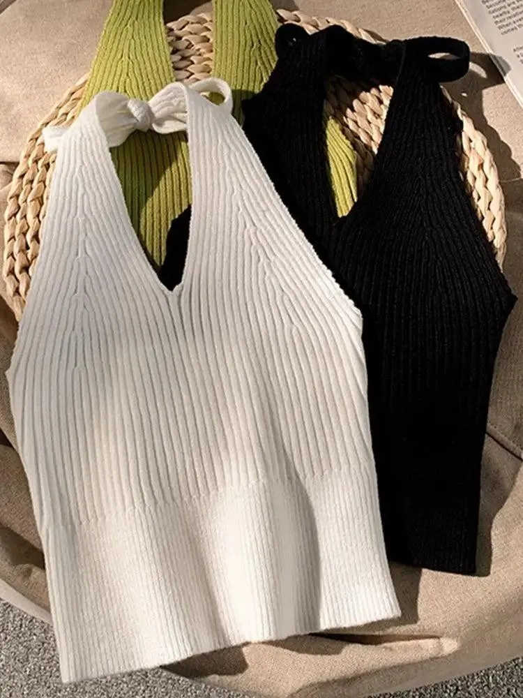 Celine Knitted Halter Neck Top