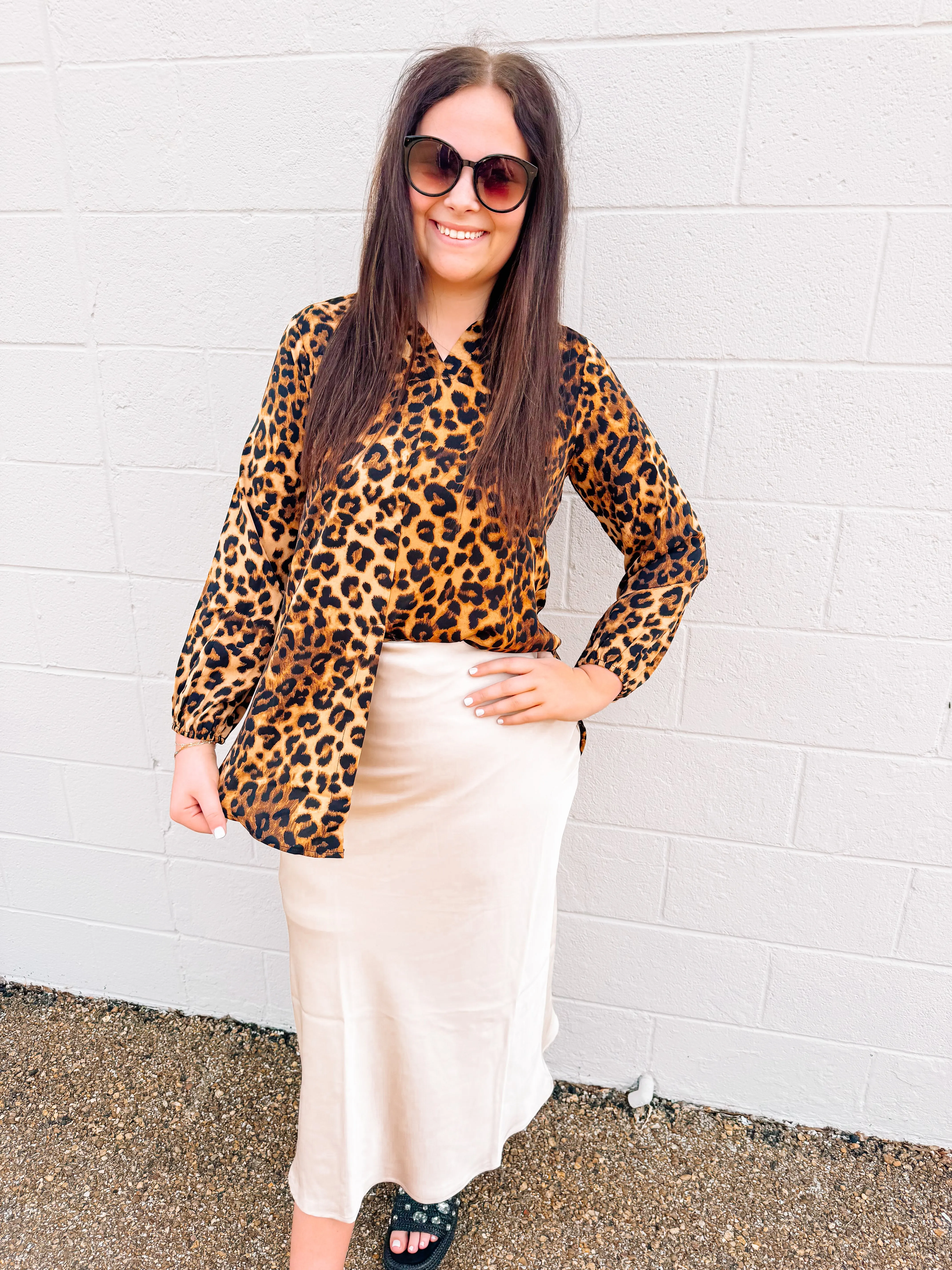 Champagne Satin Skirt