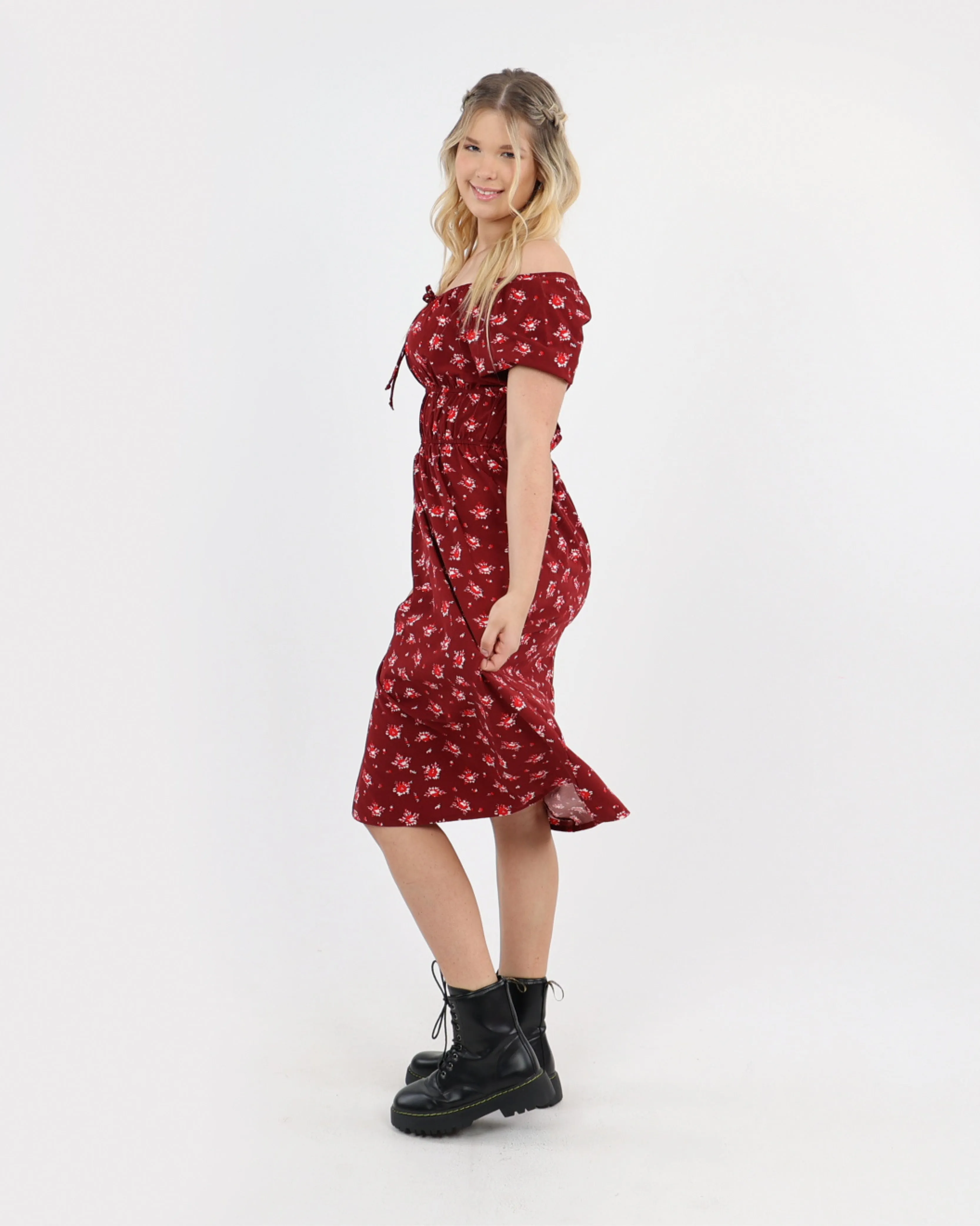Cherry Print Midi Dress