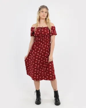 Cherry Print Midi Dress