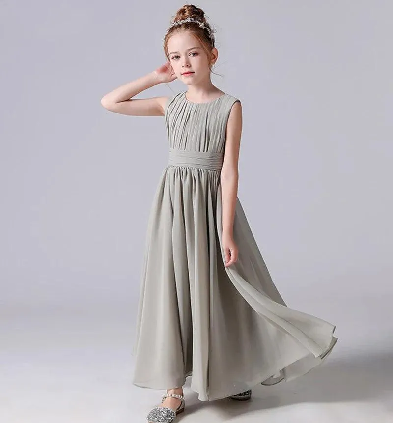 Chiffon Pleated Flower Girl Dress