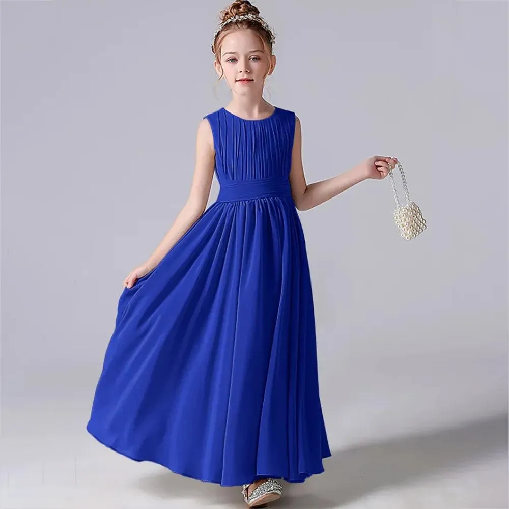 Chiffon Pleated Flower Girl Dress