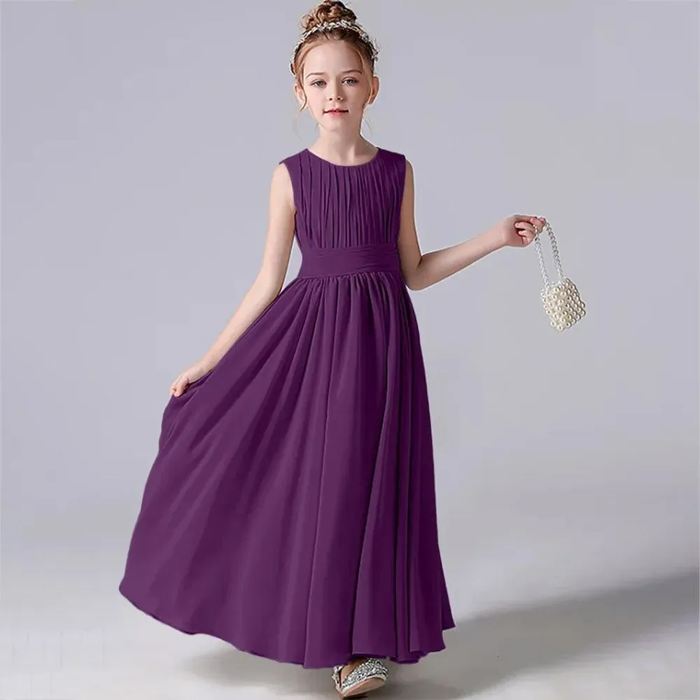Chiffon Pleated Flower Girl Dress