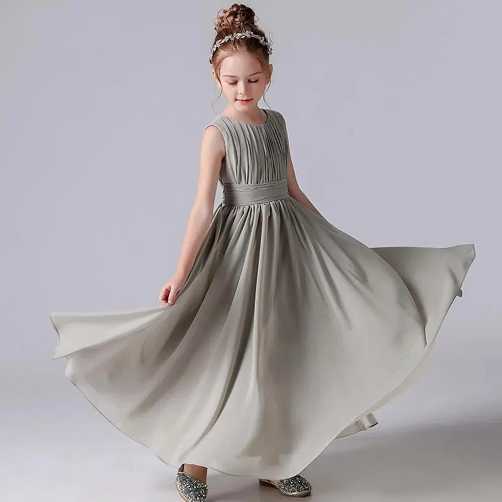Chiffon Pleated Flower Girl Dress