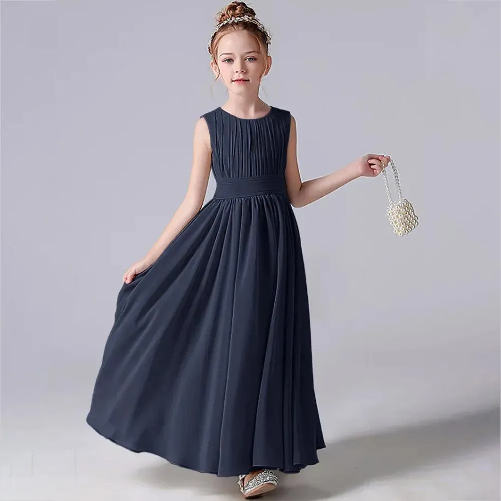 Chiffon Pleated Flower Girl Dress