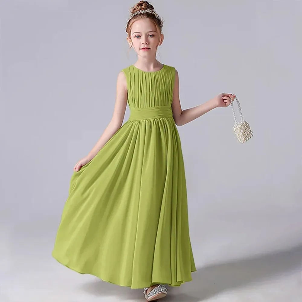Chiffon Pleated Flower Girl Dress