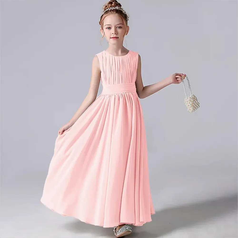 Chiffon Pleated Flower Girl Dress
