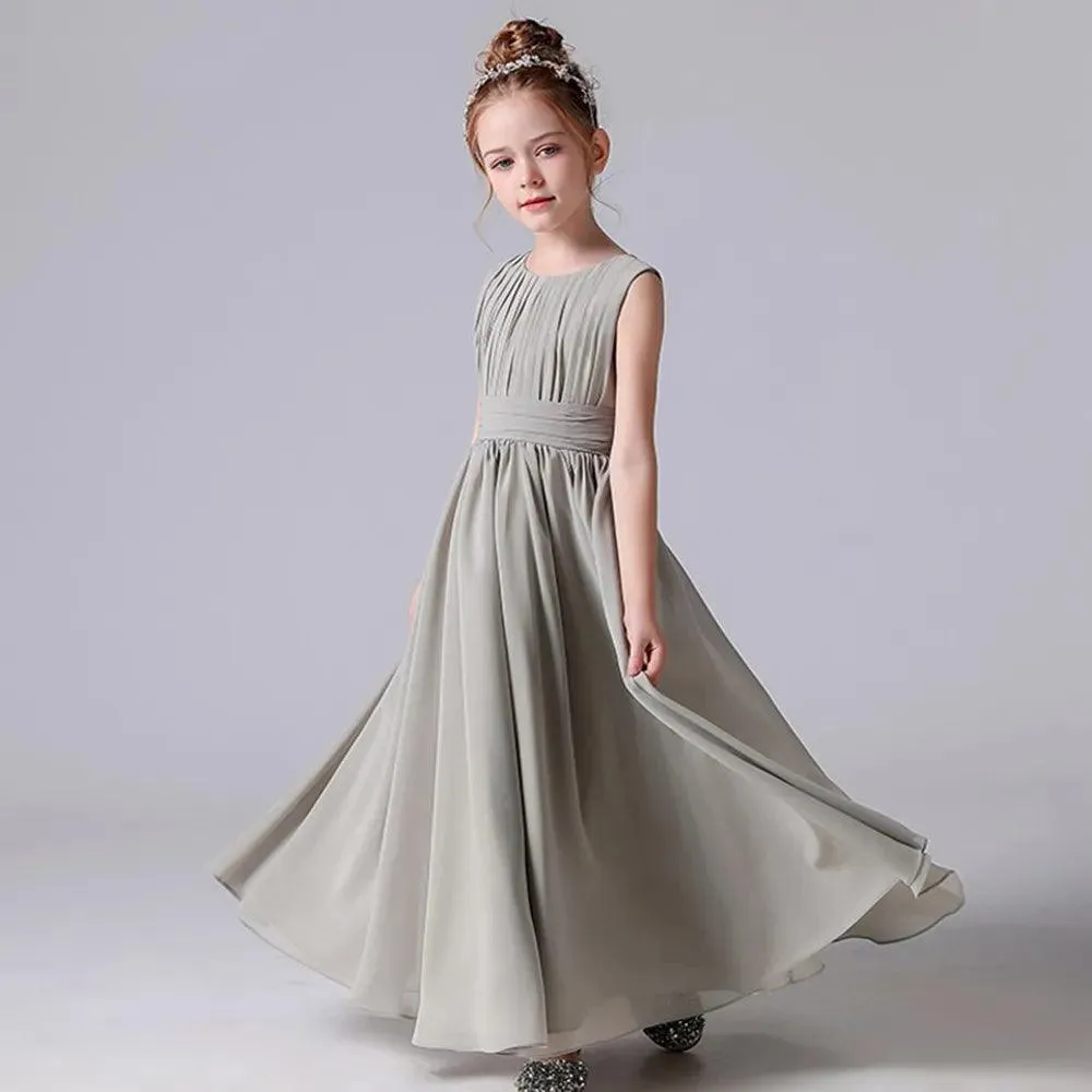 Chiffon Pleated Flower Girl Dress