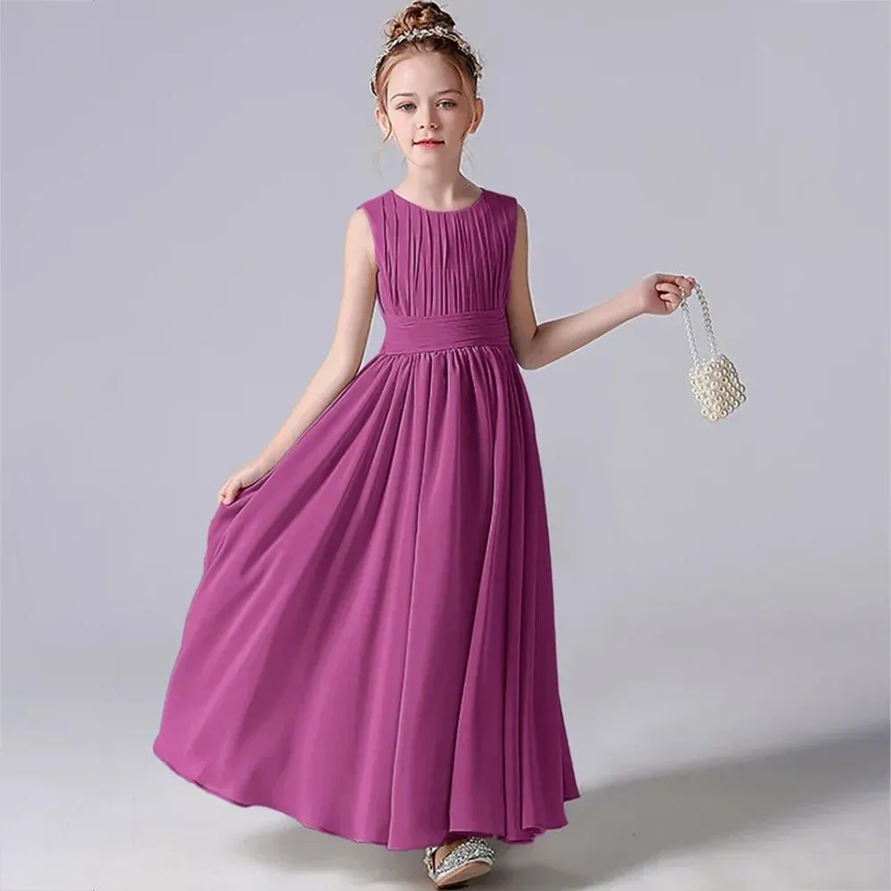 Chiffon Pleated Flower Girl Dress