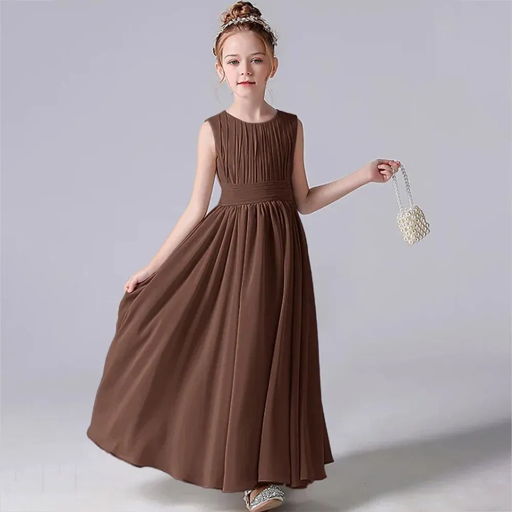 Chiffon Pleated Flower Girl Dress