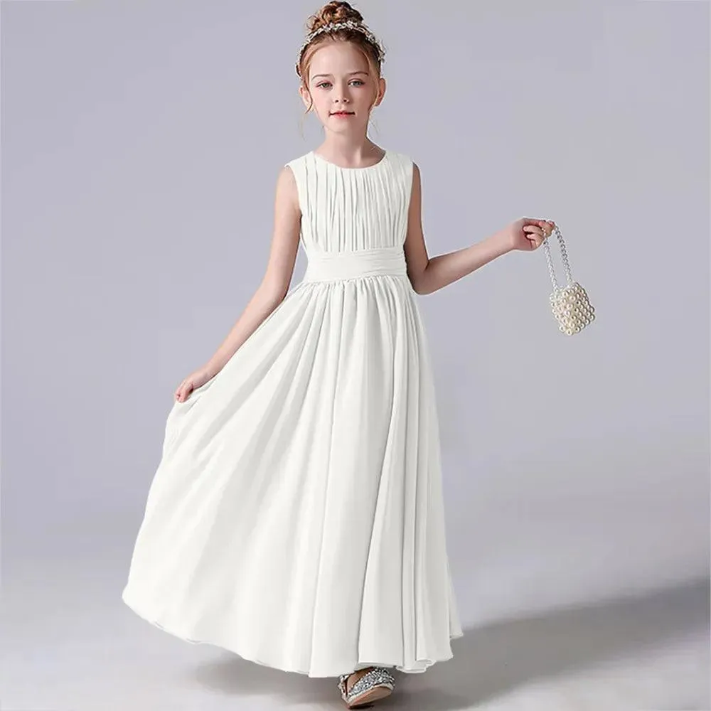 Chiffon Pleated Flower Girl Dress