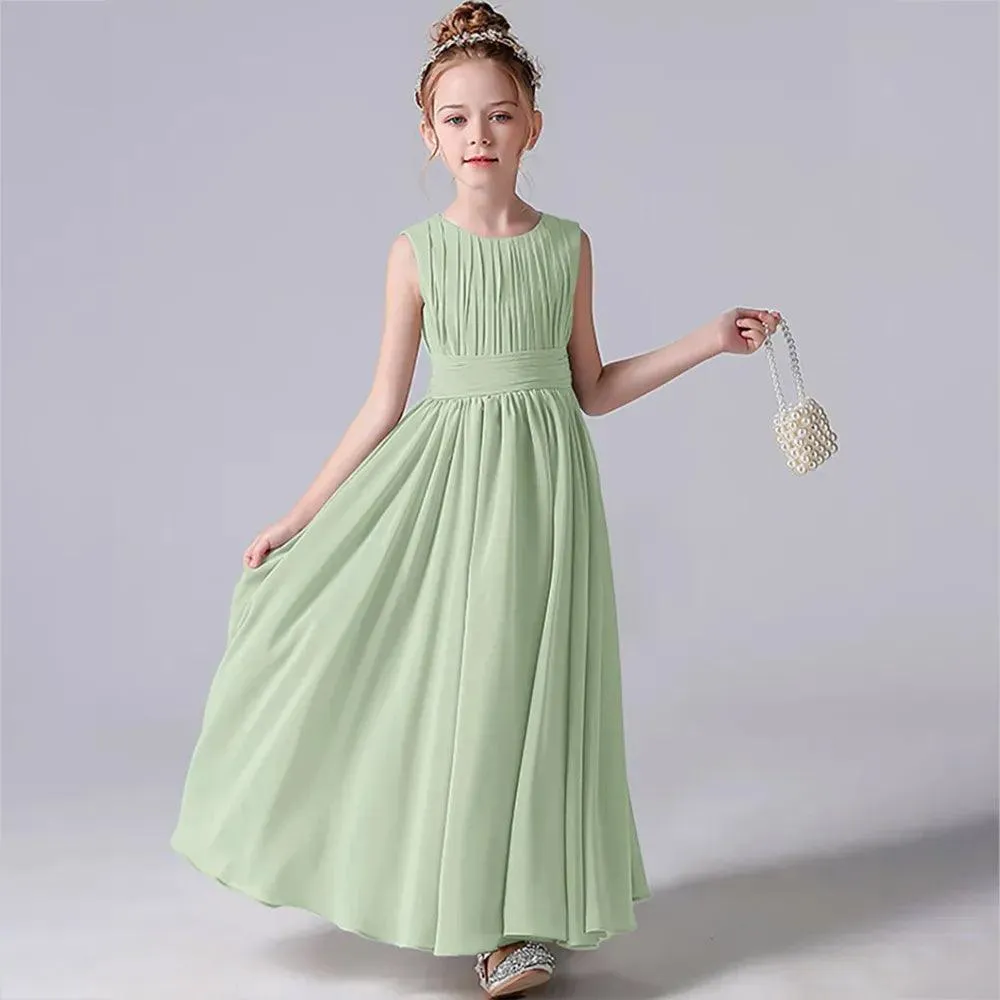 Chiffon Pleated Flower Girl Dress