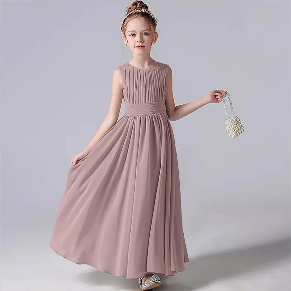 Chiffon Pleated Flower Girl Dress
