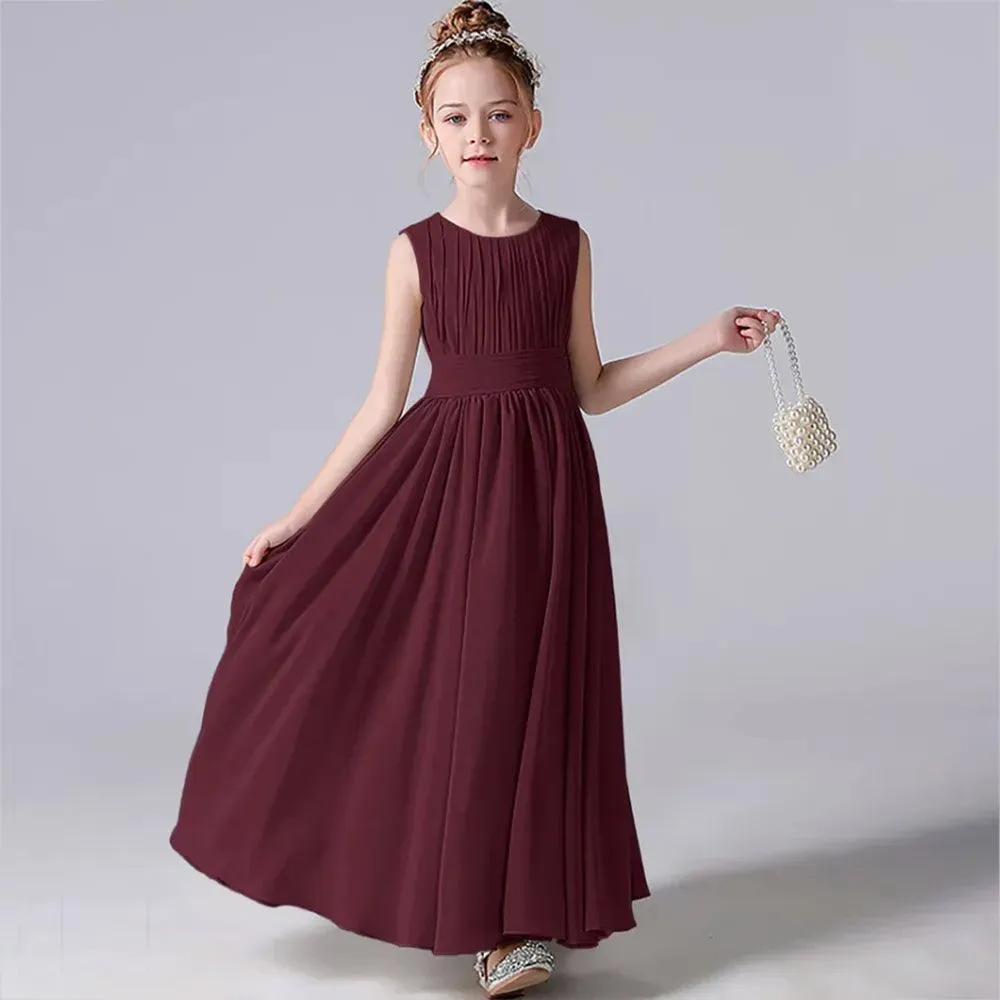 Chiffon Pleated Flower Girl Dress