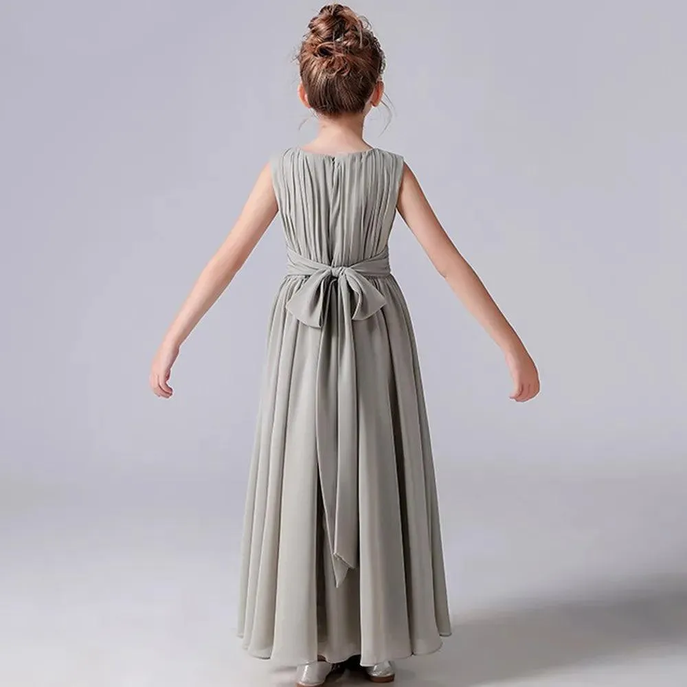 Chiffon Pleated Flower Girl Dress