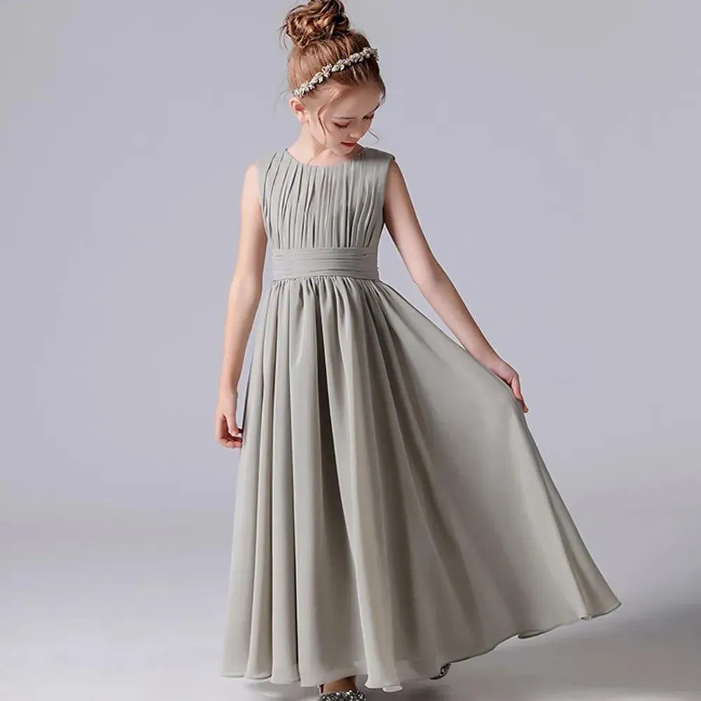 Chiffon Pleated Flower Girl Dress