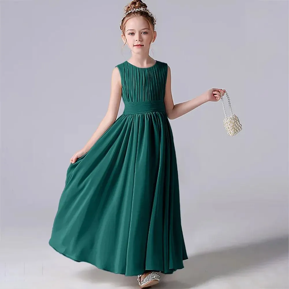 Chiffon Pleated Flower Girl Dress