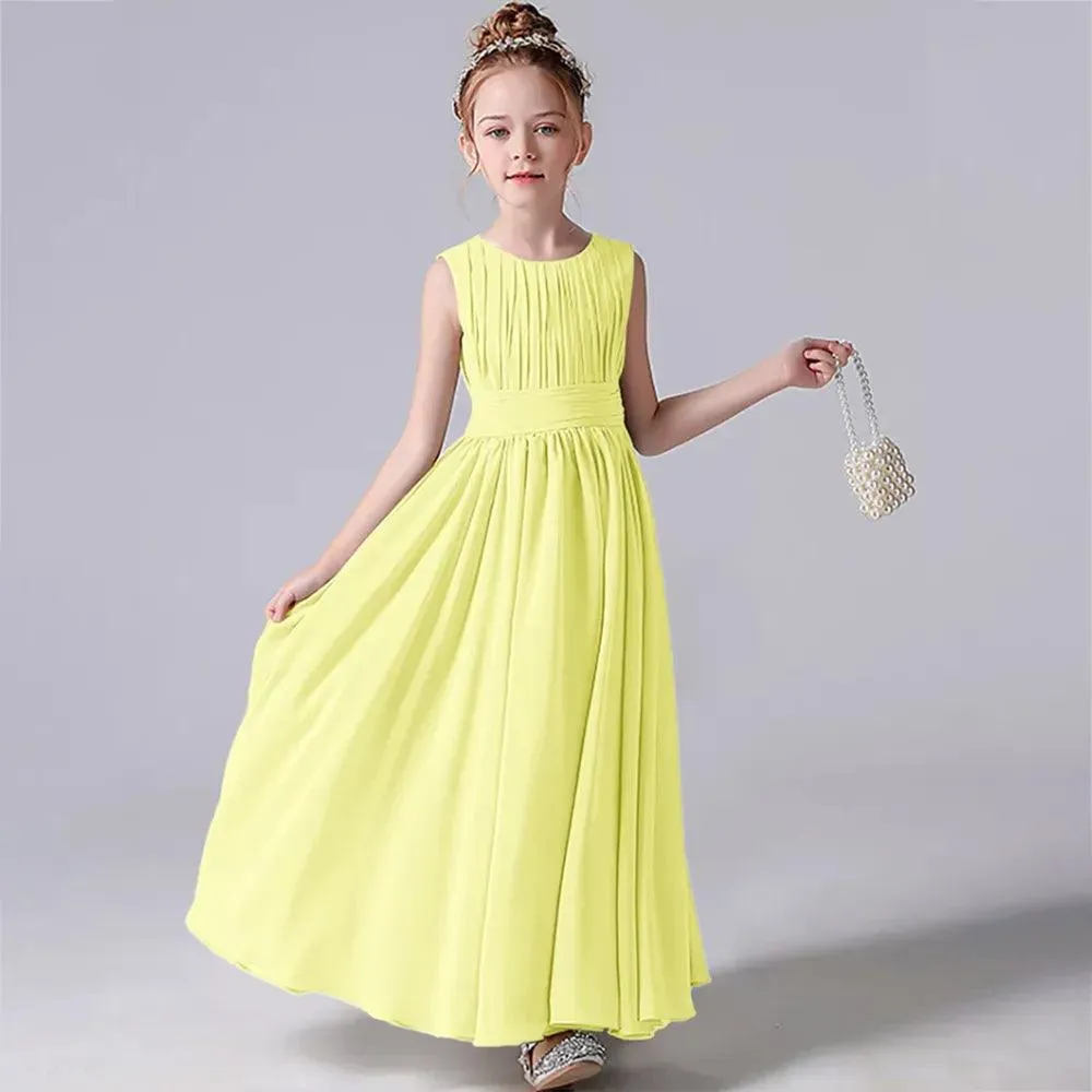 Chiffon Pleated Flower Girl Dress