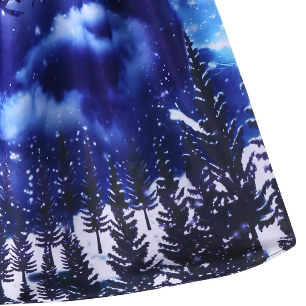 Christmas Night Square Neck Dress