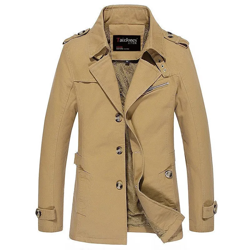 coat men jacket casual washed long outerwear & coats mens cotton jackets down parka 1306 m-5xl