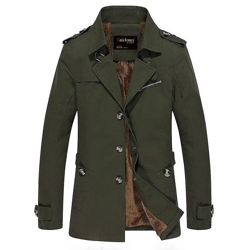 coat men jacket casual washed long outerwear & coats mens cotton jackets down parka 1306 m-5xl
