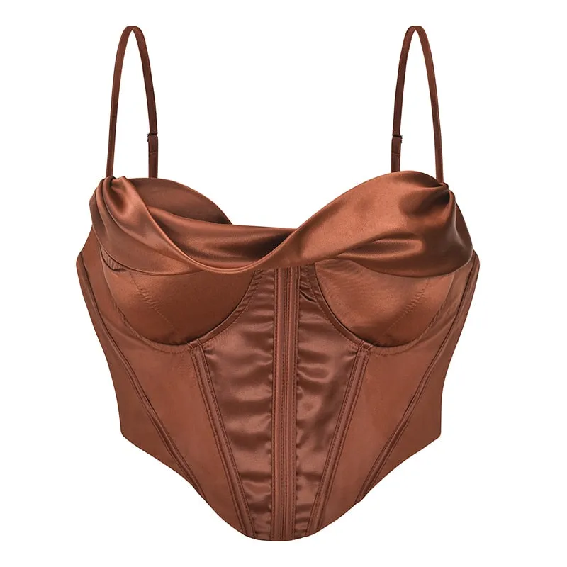Collina Satin Corset Push-Up Top