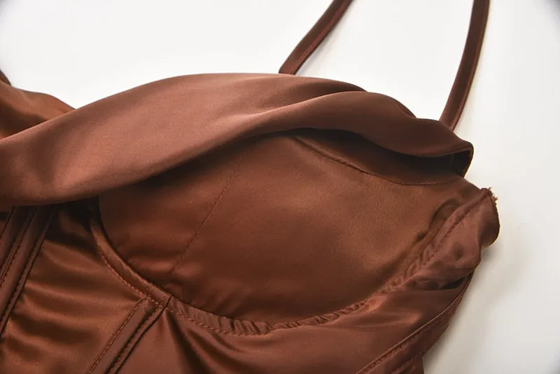 Collina Satin Corset Push-Up Top