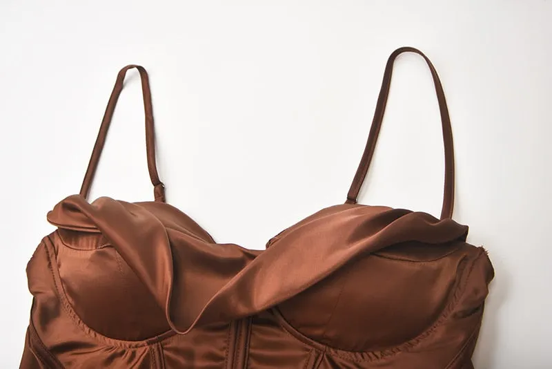 Collina Satin Corset Push-Up Top