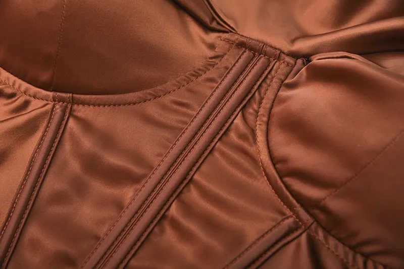 Collina Satin Corset Push-Up Top