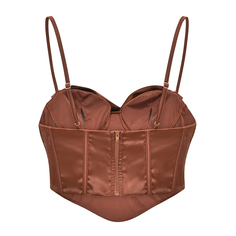Collina Satin Corset Push-Up Top