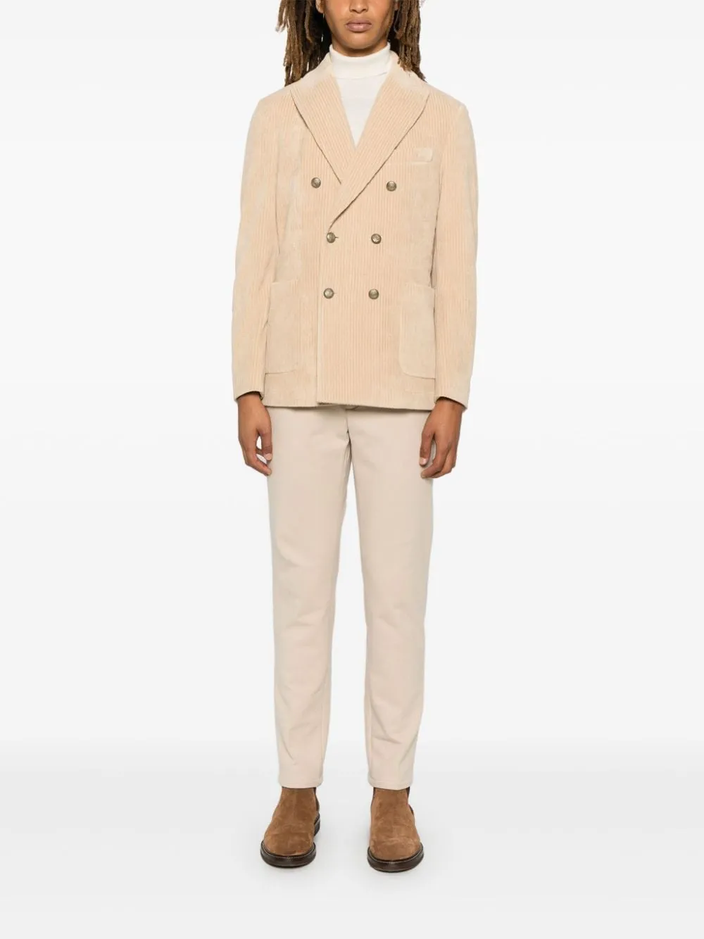 Corduroy double-breasted jacket