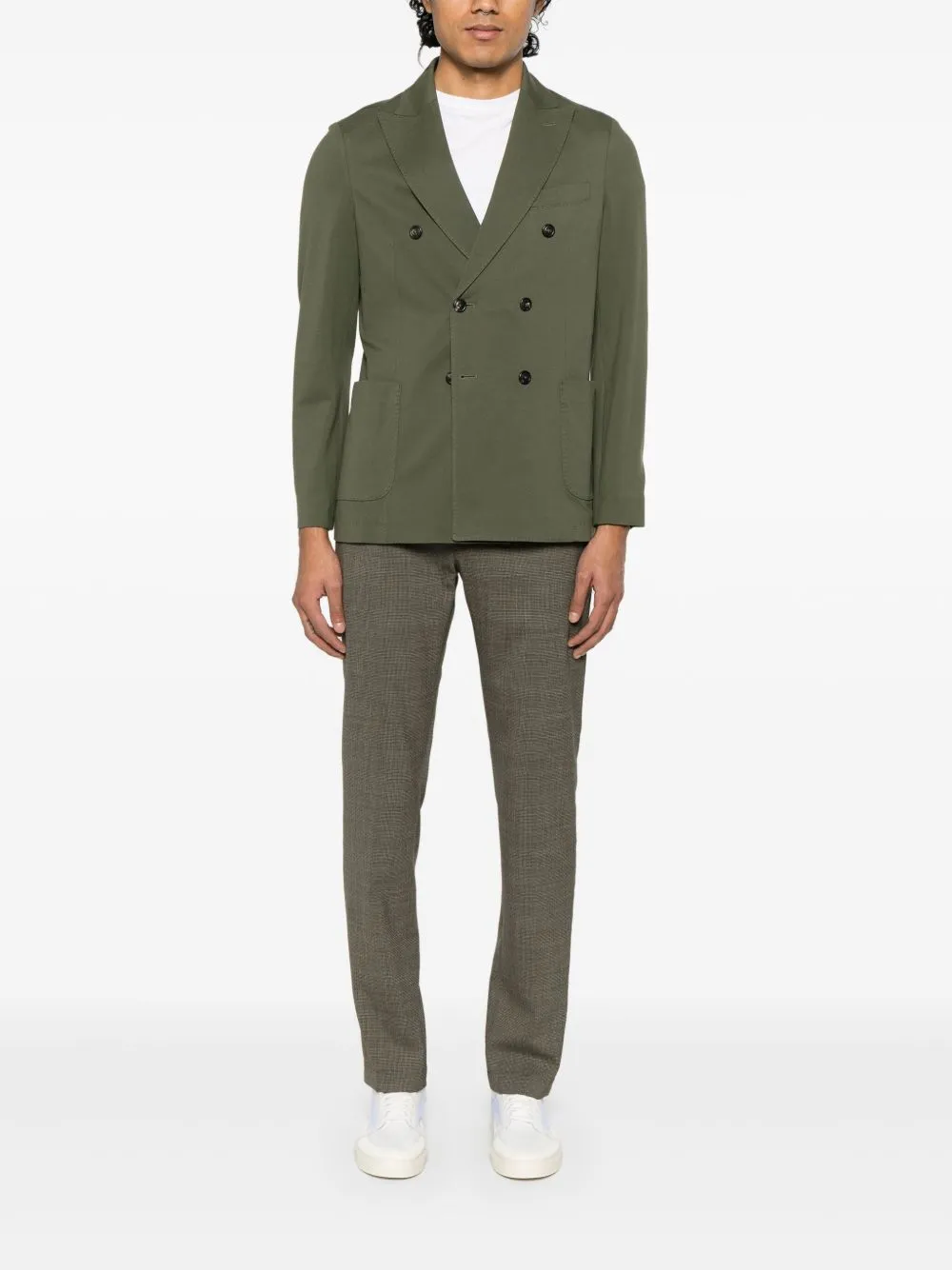 Cotton double-breasted jacket