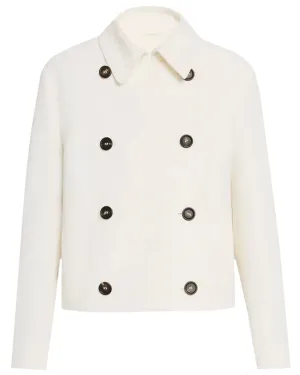 Cream Double Breasted Cavalry Jacket