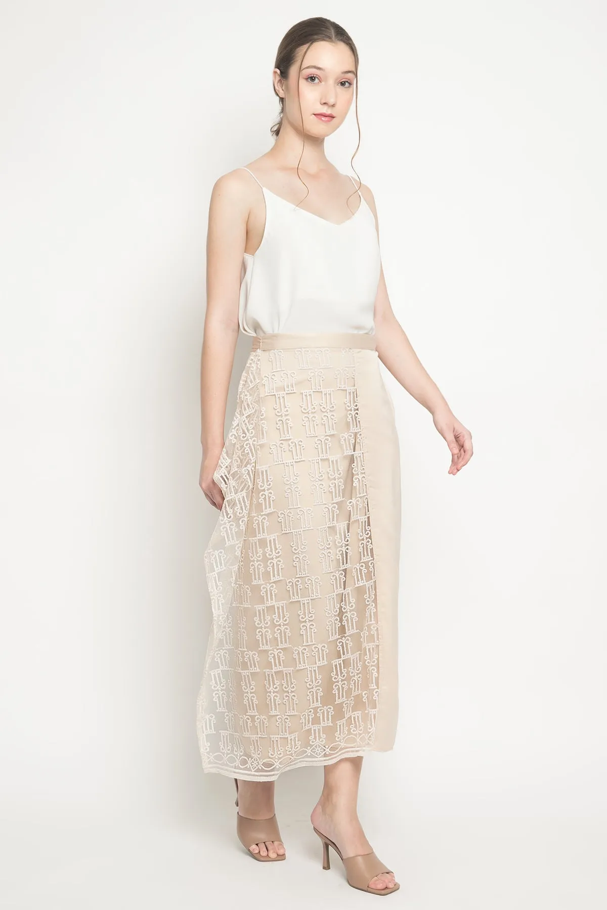 Creme Pohon Hayat Wrap Skirt
