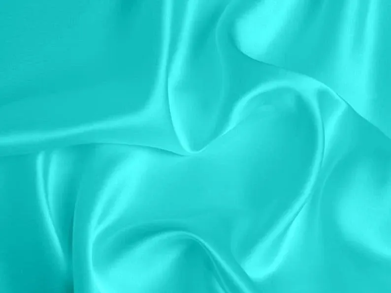 Crepe Back Satin Bridal Fabric Draper-Prom-wedding-nightgown- Soft. Sold by The Yard. Aqua