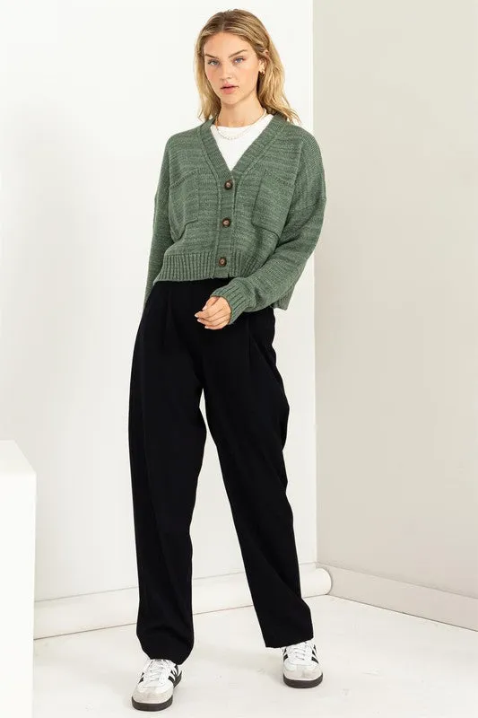 Cropped Cardigan Sweater (Various Colors), Hyfve