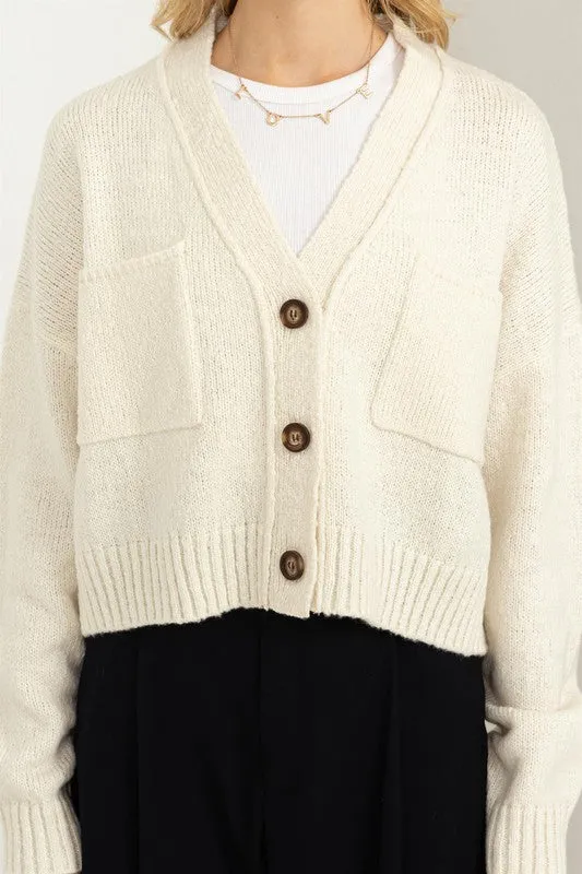 Cropped Cardigan Sweater (Various Colors), Hyfve