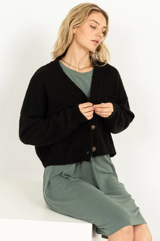 Cropped Cardigan Sweater (Various Colors), Hyfve