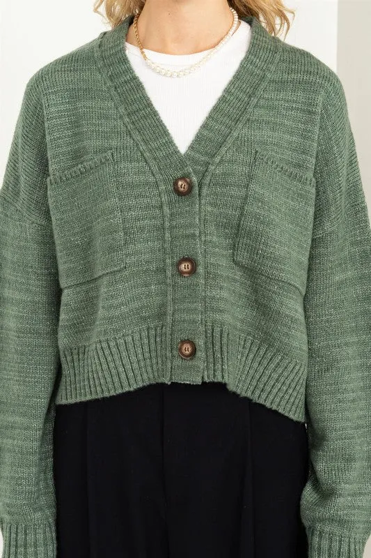 Cropped Cardigan Sweater (Various Colors), Hyfve