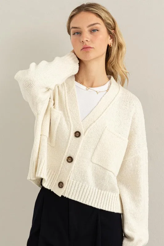 Cropped Cardigan Sweater (Various Colors), Hyfve