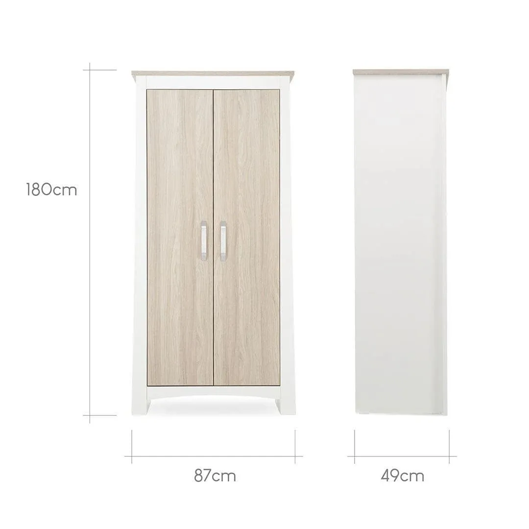 CuddleCo Ada Double Wardrobe - White/Ash