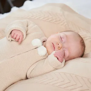 Dandelion 2pc Unisex Pom pom knitted  pram suit Outfit