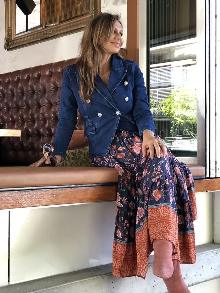 Dark Denim Double Breasted Jacket