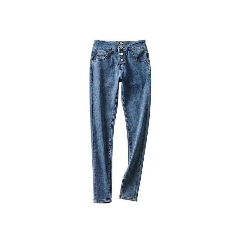 Dayana Washed Denim Slim Pencil Leg Jeans Pants